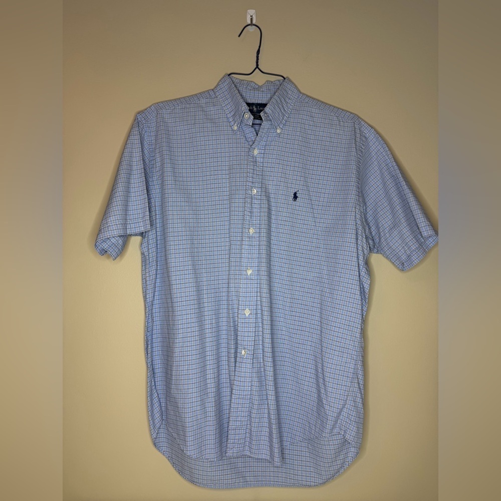 Ralph Lauren Light Blue Plaid Button Down Shirt